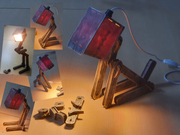 Dog desk lamp, Creative Wooden table lamp, wooden constructor, Laser cut vector files, glowforge plan