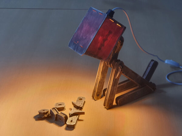 Dog desk lamp, Creative Wooden table lamp, wooden constructor, Laser cut vector files, glowforge plan - Image 3