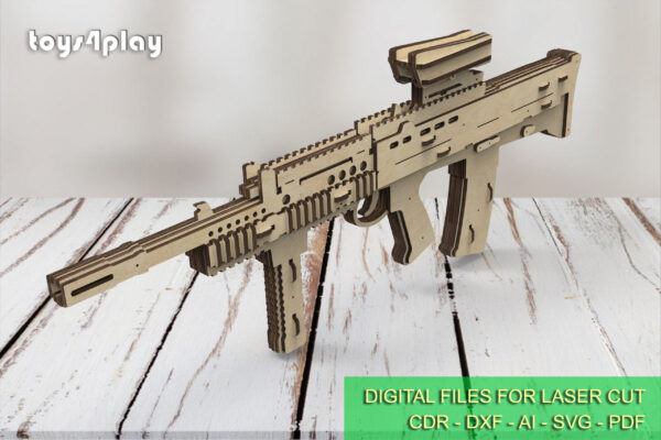 Rubber Band Gun SA80 L85A2 Assault Rifle and targets