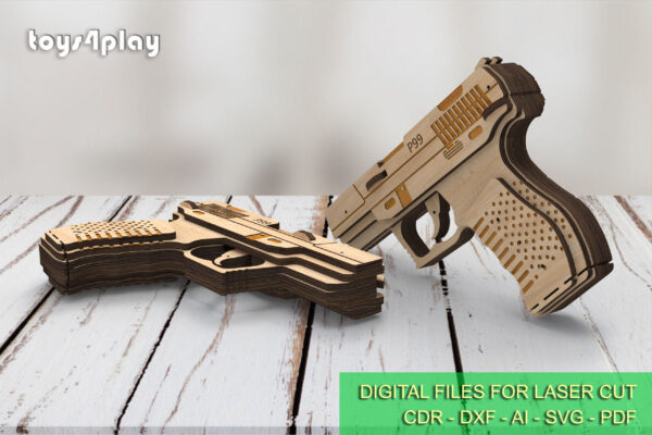Walther P99 Laser Toy Gun kit svg ang Targets - Image 3