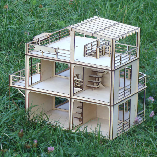 Laser Cut Dollhouse Kit - DIY 1:12 Scale Miniature House Plans - Digital Download for Glowforge & CNC - Image 5