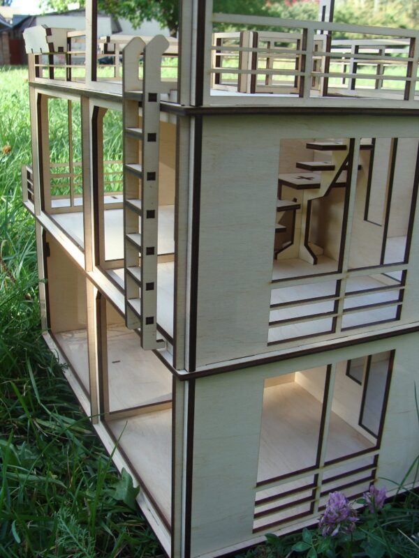 Laser Cut Dollhouse Kit - DIY 1:12 Scale Miniature House Plans - Digital Download for Glowforge & CNC - Image 8