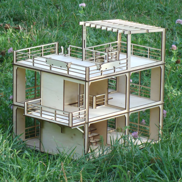 Laser Cut Dollhouse Kit - DIY 1:12 Scale Miniature House Plans - Digital Download for Glowforge & CNC - Image 4