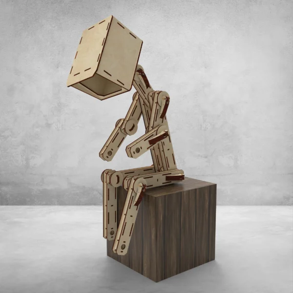 Human table lamp, Creative Wooden desk lamp, Laser cut vector files, glowforge plan - Image 7