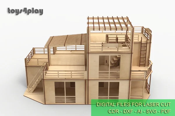 Set of Dollhouse 4c + Garage 4c 1/12 scale - Image 2
