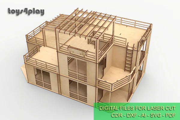 Set of Dollhouse 4c + Garage 4c 1/12 scale - Image 3