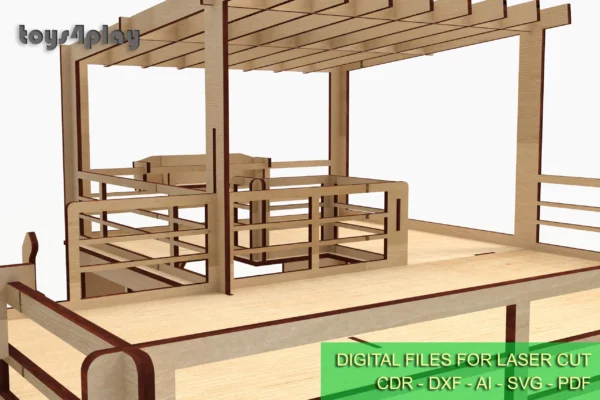 Laser Cut Dollhouse Kit - DIY 1:12 Scale Miniature House Plans - Image 2