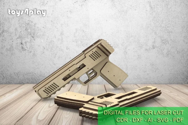 Small Rubber Band Gun 2, handmade kids toy - Image 2