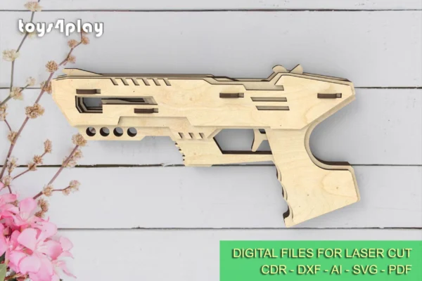 Rubber band gun kit 03, handmade kids toy and targets - Image 6