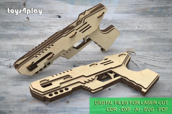 Rubber band gun kit 03, handmade kids toy and targets - Image 3