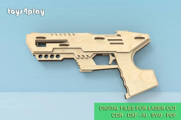 Rubber band gun kit 03, handmade kids toy and targets - Image 2