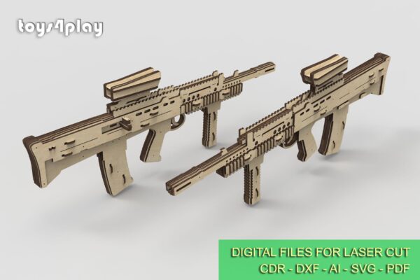 Rubber Band Gun SA80 L85A2 Assault Rifle and targets - Image 3
