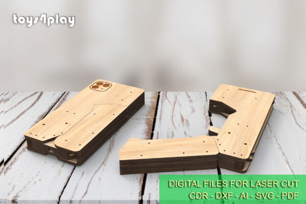 Rubber band phone gun and targets. Laser cut files
