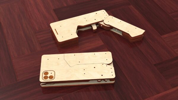 Rubber band phone gun and targets. Laser cut files - Image 3