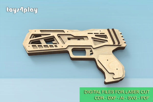 Small simple rubber band gun and targets. Laser cut files - Image 3