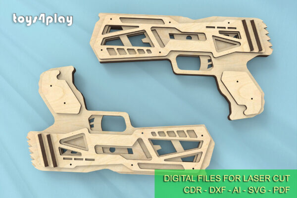 Small simple rubber band gun and targets. Laser cut files - Image 4