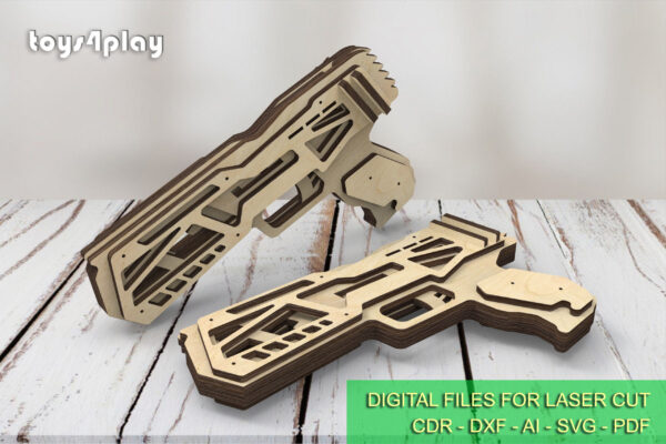 Small simple rubber band gun and targets. Laser cut files