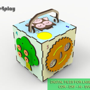 Toys Busy Cube Pattern - Laser Cut File for Creative Makers, DIY busy cube