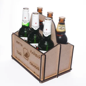 Beer Lover's Dream: Laser Cut Beer Bottle Holder (6 Bottle Capacity) - Digital Files