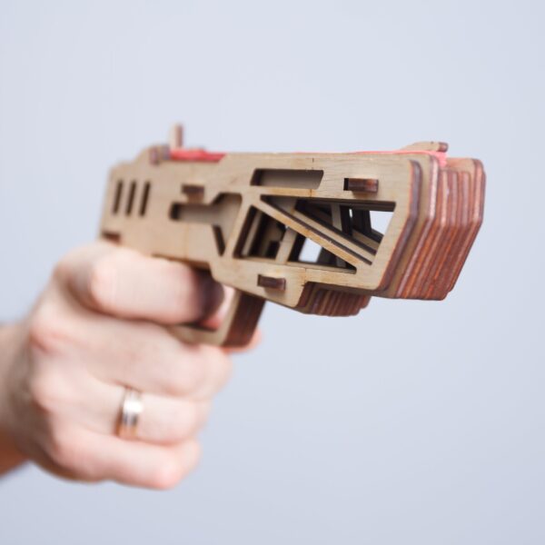 Wooden rubber band gun and targets. Laser cut files - Image 2