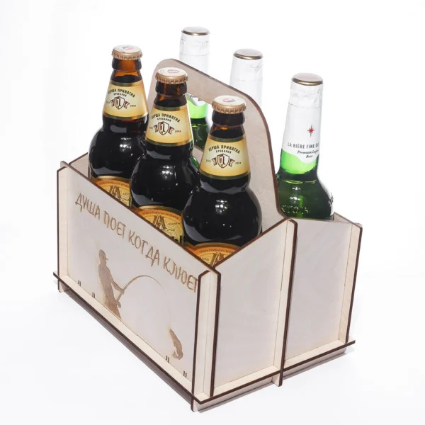 Beer Lover's Dream: Laser Cut Beer Bottle Holder (6 Bottle Capacity) - Digital Files - Image 2