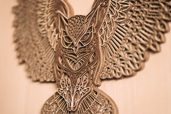 Owl mandala wall art, multilayer mandala, 3D owl svg, 3d wall decor - Detailed laser cut files - Image 2