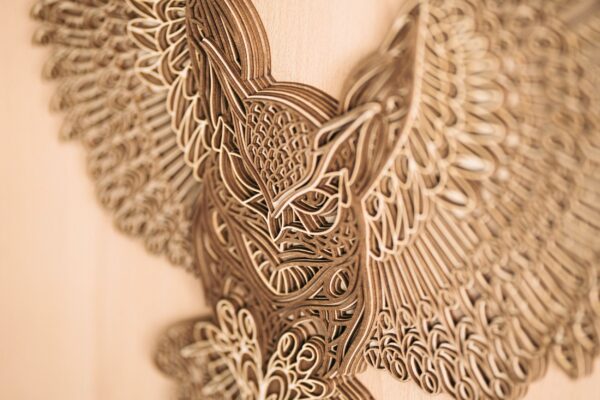 Owl mandala wall art, multilayer mandala, 3D owl svg, 3d wall decor - Detailed laser cut files - Image 3