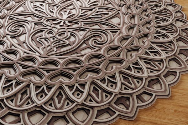 Lotus Mandala SVG, Lotus flower mandala wall art - Detailed laser cut files - Image 7