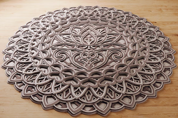 Lotus Mandala SVG, Lotus flower mandala wall art - Detailed laser cut files - Image 6