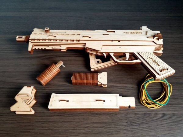 Wooden Universal Machine Pistol like UMP40 and targets. Laser cut files - Image 2