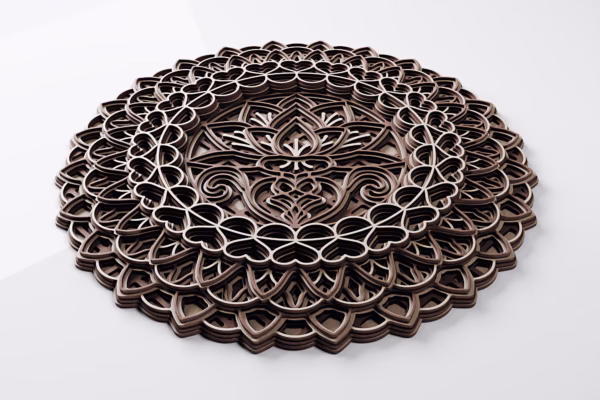 Lotus Mandala SVG, Lotus flower mandala wall art - Detailed laser cut files - Image 5