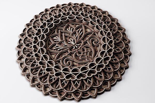 Lotus Mandala SVG, Lotus flower mandala wall art - Detailed laser cut files