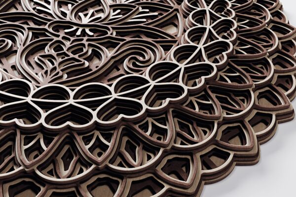 Lotus Mandala SVG, Lotus flower mandala wall art - Detailed laser cut files - Image 3
