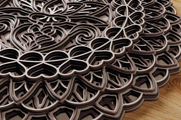 Lotus Mandala SVG, Lotus flower mandala wall art - Detailed laser cut files - Image 2