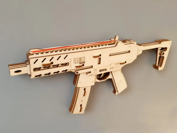 Small rubber band submachine gun and targets. Laser cut files - Image 4