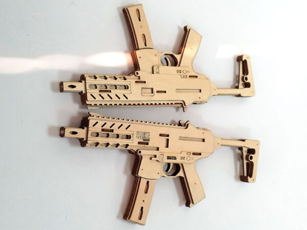 Small rubber band submachine gun and targets. Laser cut files - Image 3