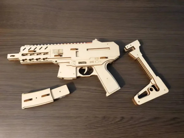 Small rubber band submachine gun and targets. Laser cut files - Image 6