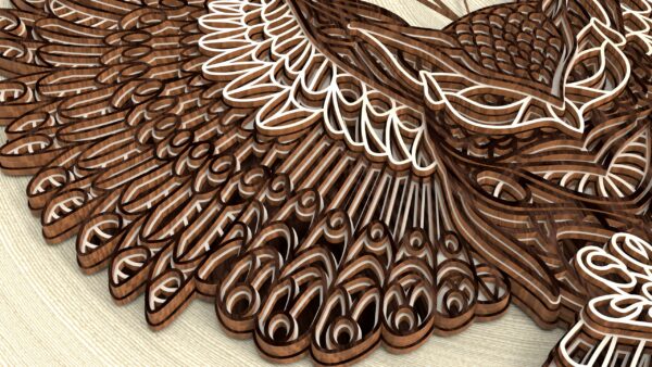 Owl mandala wall art, multilayer mandala, 3D owl svg, 3d wall decor - Detailed laser cut files - Image 5