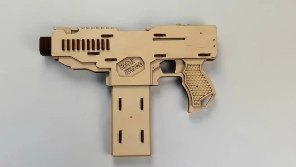 Rubber band gun like uzi, 1st from 4 and targets. Laser cut files - Image 5