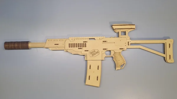 Rubber band gun like AK, 2nd from 4 and targets. Laser cut files - Image 6