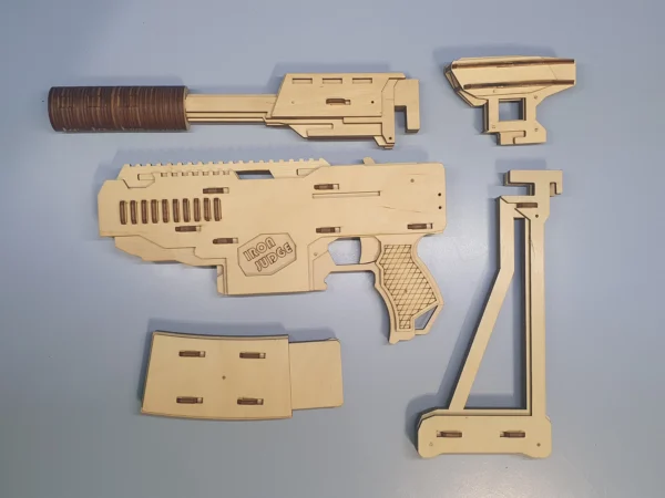 Rubber band gun like AK, 2nd from 4 and targets. Laser cut files - Image 5