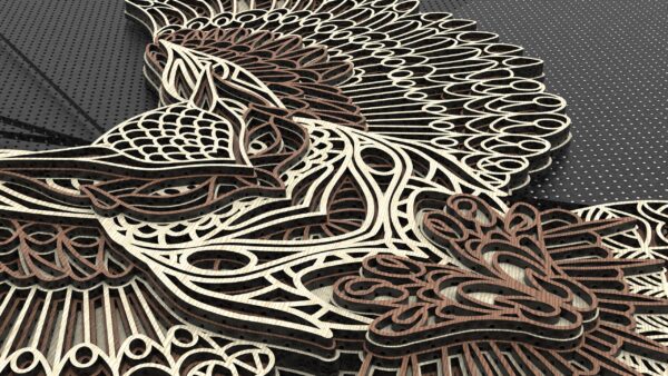Owl mandala wall art, multilayer mandala, 3D owl svg, 3d wall decor - Detailed laser cut files - Image 6