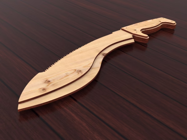Wooden Toy Knife Kukri, wooden kukri machete. Laser cut files - Image 6