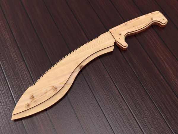 Wooden Toy Knife Kukri, wooden kukri machete. Laser cut files - Image 5