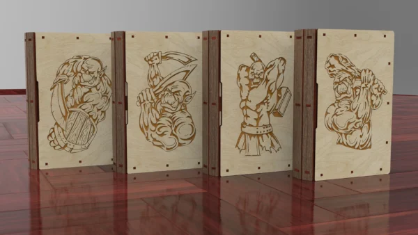 Laser cut Slider Wooden Book Box, Orcs Engraving gift box, Laser Cut Files - Image 4