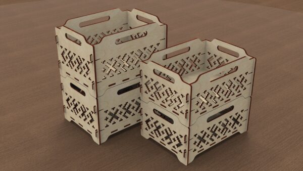 Wooden storage box 03 svg, 2 sizes, keepsake box, organizer, Glowforge laser cut file - Image 7
