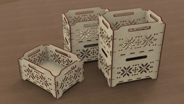 Wooden storage box svg, 2 sizes, keepsake box, organizer, Glowforge laser cut file - Image 6
