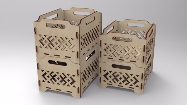 Wooden storage box 03 svg, 2 sizes, keepsake box, organizer, Glowforge laser cut file - Image 6