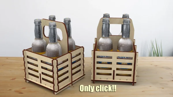 Beer Lover's Dream: Laser Cut Bottle Holder (4 Bottle Capacity) - Digital Files - Image 7