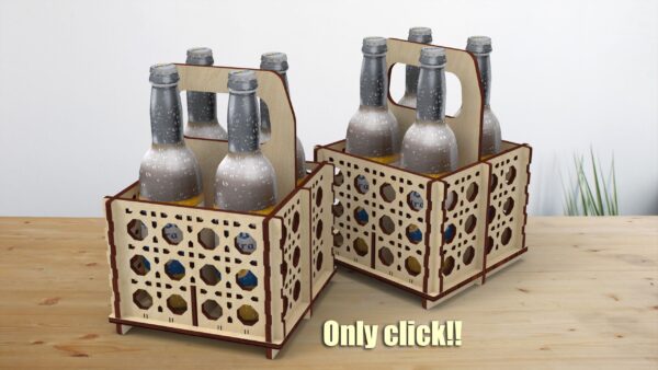 Beer Lover's Dream: Laser Cut Bottle Holder v2.0 (4 Bottle Capacity) - Digital Files - Image 5